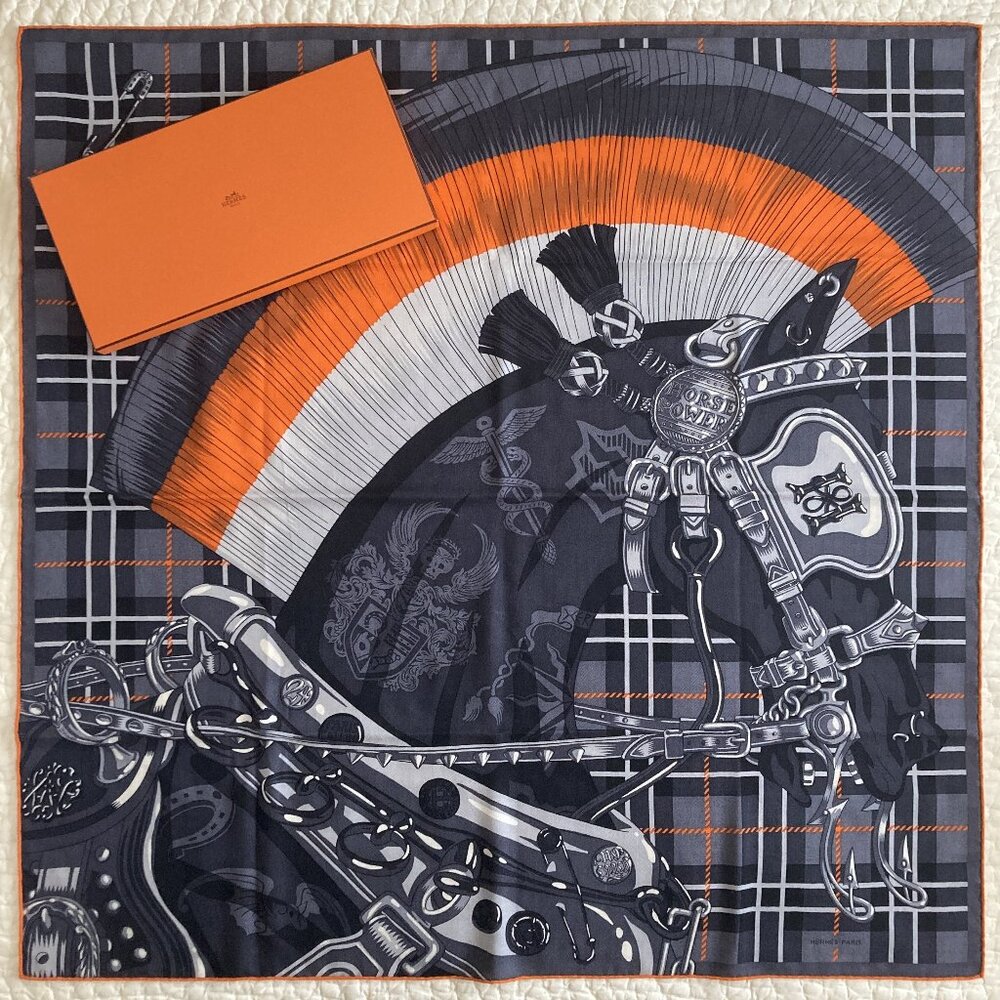 Hermes Cheval Punk Cashmere Silk Shawl Scarf